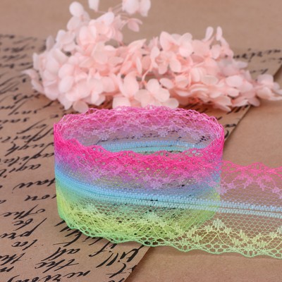 Кружево капроновое «Радуга светлая», 40 мм, 10±1 м, разноцветное №4