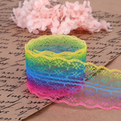 Кружево капроновое «Радуга яркая», 45 мм, 8.5±1 м, цвет разноцветный №1