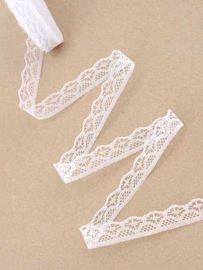 Кружево капроновое, 15 мм × 10 ± 1 м, цвет белый №1