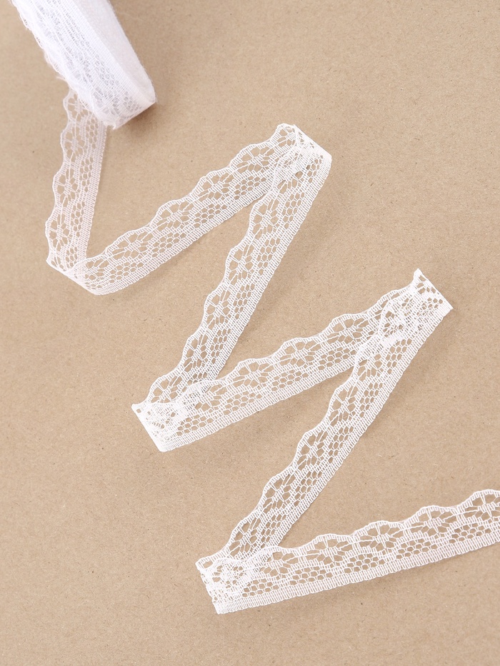 Кружево капроновое, 15 мм × 10 ± 1 м, цвет белый №1