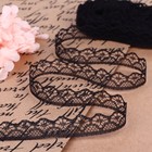 Кружево капроновое, 15 мм × 10 ± 1 м, цвет чёрный №2 - Фото 1