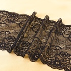 Кружевная эластичная ткань, 190 мм, 2.7±0.5 м, чёрная №14 - Фото 3