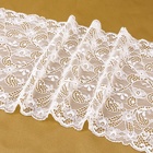 Кружевная эластичная ткань «Узоры», 180 мм, 2.7±0.5 м, белая - Фото 3