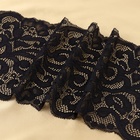 Кружевная эластичная ткань, 175 мм, 23±1 м, чёрная - Фото 3