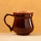 Кружка Риштанская керамика "Акташ", коричневая 330 мл - Фото 2