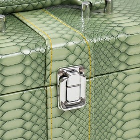 Шкатулка дерево, кожзам под бутылку "Зеленая змея" 5 предметов 35,5х15х11,5 см