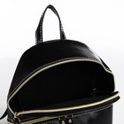 Мини-рюкзак из искусственной кожи на молнии, цвет чёрный - фото 11035548