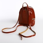 Мини-рюкзак из искусственной кожи на молнии, цвет коричневый - Фото 2