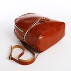 Мини-рюкзак из искусственной кожи на молнии, цвет коричневый - Фото 3