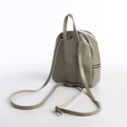 Мини-рюкзак из искусственной кожи на молнии, цвет серый - Фото 2