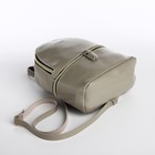 Мини-рюкзак из искусственной кожи на молнии, цвет серый - Фото 3