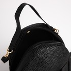 Мини-рюкзак женский из искусственной кожи на молнии, 1 карман, цвет чёрный - фото 11035566