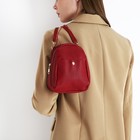 Мини-рюкзак женский из искусственной кожи на молнии, 1 карман, цвет красный - фото 11035574