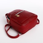 Мини-рюкзак женский из искусственной кожи на молнии, 1 карман, цвет бордовый - Фото 3
