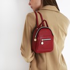 Рюкзак-мини женский из искусственной кожи на молнии, 1 карман, цвет бордовый - Фото 6
