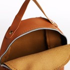 Мини-рюкзак женский из искусственной кожи на молнии, 1 карман, цвет коричневый - Фото 4