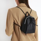 Рюкзак-мини женский из искусственной кожи на молнии, цвет чёрный - фото 23293770