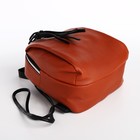 Мини-рюкзак женский из искусственной кожи на молнии, цвет коричневый - Фото 3