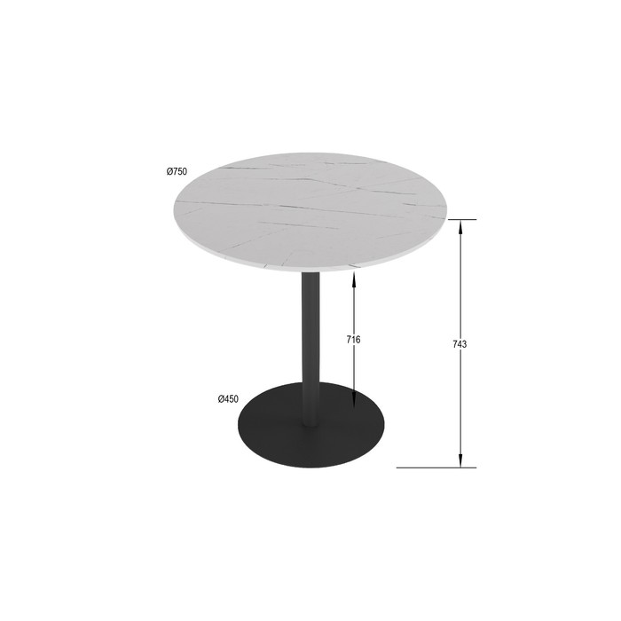 Стол обеденный «Дейл», 750×750×743 мм, цвет белый мрамор - фото 1891766932