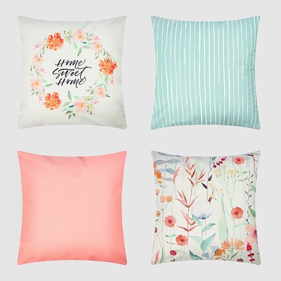 Набор декоративных наволочек Flowers - 4 шт., 40×40 см, велюр