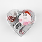 Швейный набор «Сердце», 13 предметов, в пластиковом контейнере, 7,5 × 7 см, цвет МИКС - фото 7864932