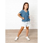 Жилет для девочки Amarobaby Knit, рост 140 см, цвет голубой - Фото 4