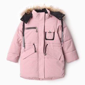 Куртка зимняя для девочек, цвет розовый, рост 134 см