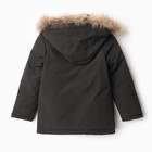 Куртка зимняя для мальчиков, цвет графит, рост 104 см - Фото 5