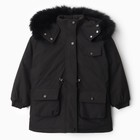 Куртка зимняя для мальчиков, цвет чёрный, рост 104-110 см - фото 11612134