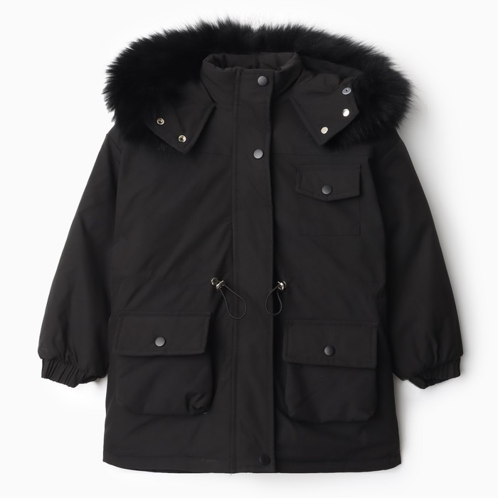 Куртка зимняя для мальчиков, цвет чёрный, рост 104-110 см - Фото 1
