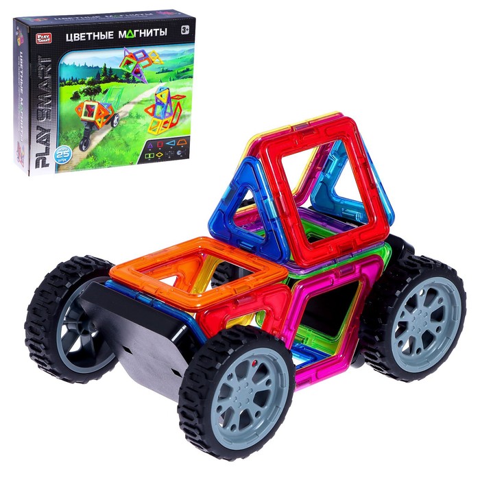 Конструктор магнитный «Цветные магниты», 32 детали, уценка - Фото 1