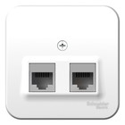 Розетка компьютерная 2-м ОП Blanca RJ45 кат.5E с изолир. пластиной бел. SE BLNIA045451 - фото 5036154