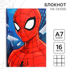 Блокнот А7, на скрепке, 16 листов, Человек-паук - Фото 4