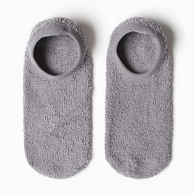 Носки женские укороченные с нескользящей подошвой, цвет серый, размер 36-39