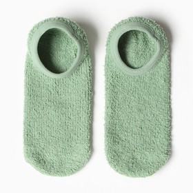 Носки женские укороченные с нескользящей подошвой, цвет бледно-зелёный, размер 36-39