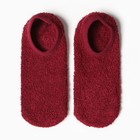 Носки женские укороченные с нескользящей подошвой, цвет тёмно-бордовый, размер 36-39 - фото 320565847