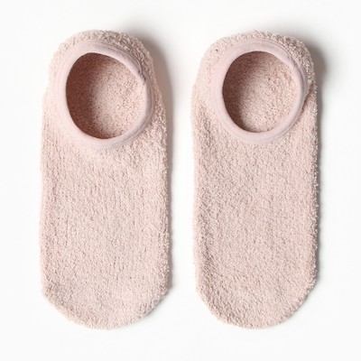 Носки женские укороченные с нескользящей подошвой, цвет бежево-розовый, размер 36-39