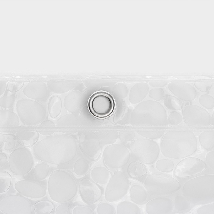 Штора для ванной SAVANNA «Галька», 180×180 см, PEVA, цвет белый - фото 1909382869