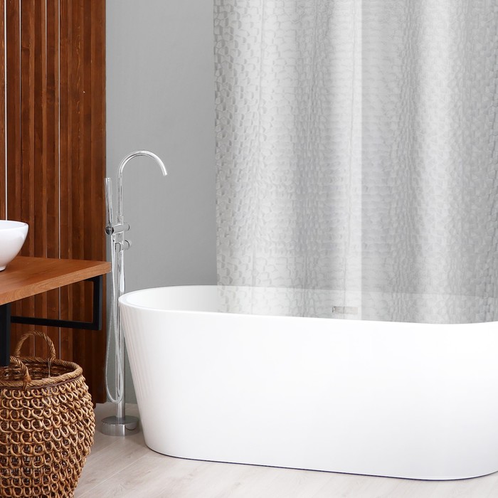 Штора для ванной SAVANNA «Геометрия», 180×180 см, PEVA, цвет белый - фото 1909382872