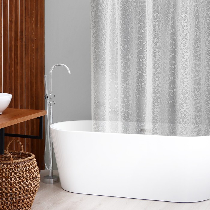 Штора для ванной SAVANNA «Галька», 180×200 см, PEVA, цвет белый - Фото 1