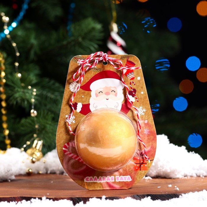 Новогодняя бомбочка для ванны «Дед Мороз», золотой, 120 гр. - Фото 1