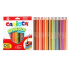 Карандаши 24 цвета Carioca СУПЕРЯРКИЕ, шестигранные, деревянные, картонная упаковка, европодвес - фото 11545748