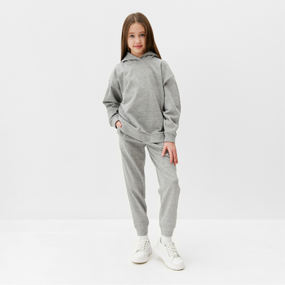 Костюм для девочки (худи, брюки) MINAKU, серый, рост 146 см