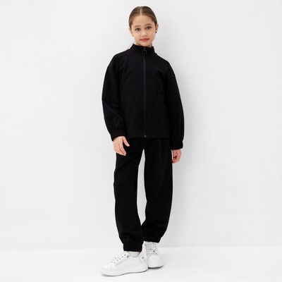 Брюки для девочки MINAKU: Casual Collection KIDS, чёрные, рост 134 см