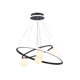 Светильник светодиодный подвесной со сменной лампой и с пультом управления Ambrella light, LineTech, FL66323, G9, 69 Вт, 5175Lum, 3000-6400К, цвет чёрный, белый матовый