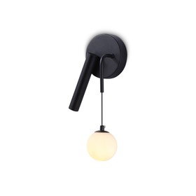 Светильник светодиодный настенный со сменной лампой Ambrella light, LineTech, FL66385, G9, 2 Вт, 150Lum, 4200К, цвет чёрный, белый матовый