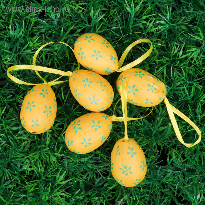 Сувенир яйцо (набор 6 шт) "Цветочная полянка" 3 х 3 х 4 см МИКС - Фото 1