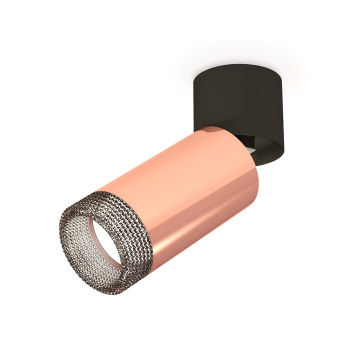 Комплект накладного поворотного светильника Ambrella light, Techno, XM6326041, GU5.3, цвет золото розовое полированное, чёрный
