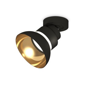 Комплект накладного поворотного светильника Ambrella light, Techno, XM8102101, GX53, цвет чёрный песок, золото желтое полированное, прозрачный