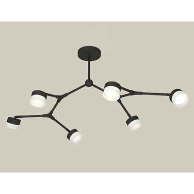 Комплект подвесного поворотного светильника с акрилом Ambrella light, Traditional DIY, XB9056204, 6хGX53, цвет чёрный песок, белый матовый